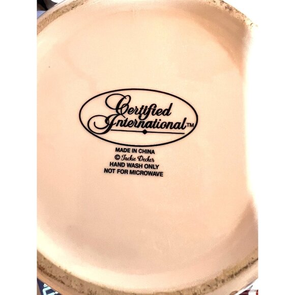 Floral Canister Jar With Lid 9" Tall Ceramic International Vintage-Inspired - Picture 5 of 7